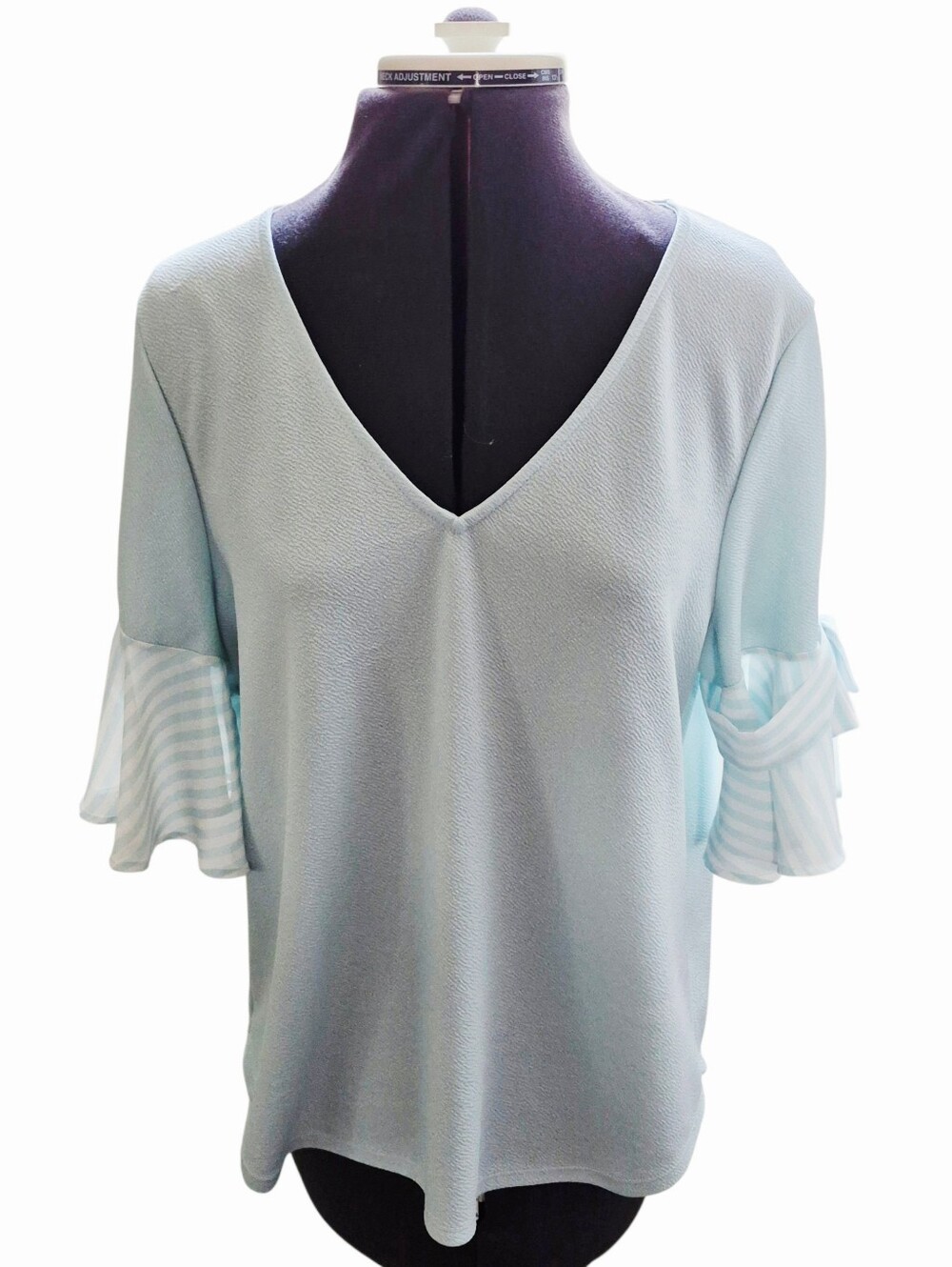 Light Blue Tie Sleeves NYCO Blouse